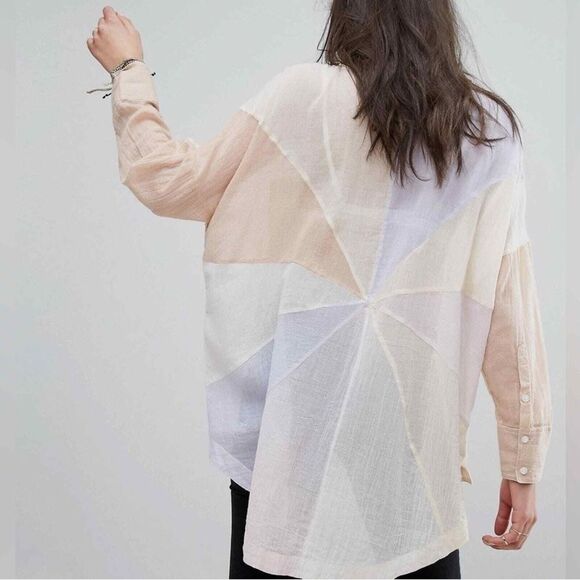 Free People Rainbow Rays Lightweight Button Down - Picture 1 of 9